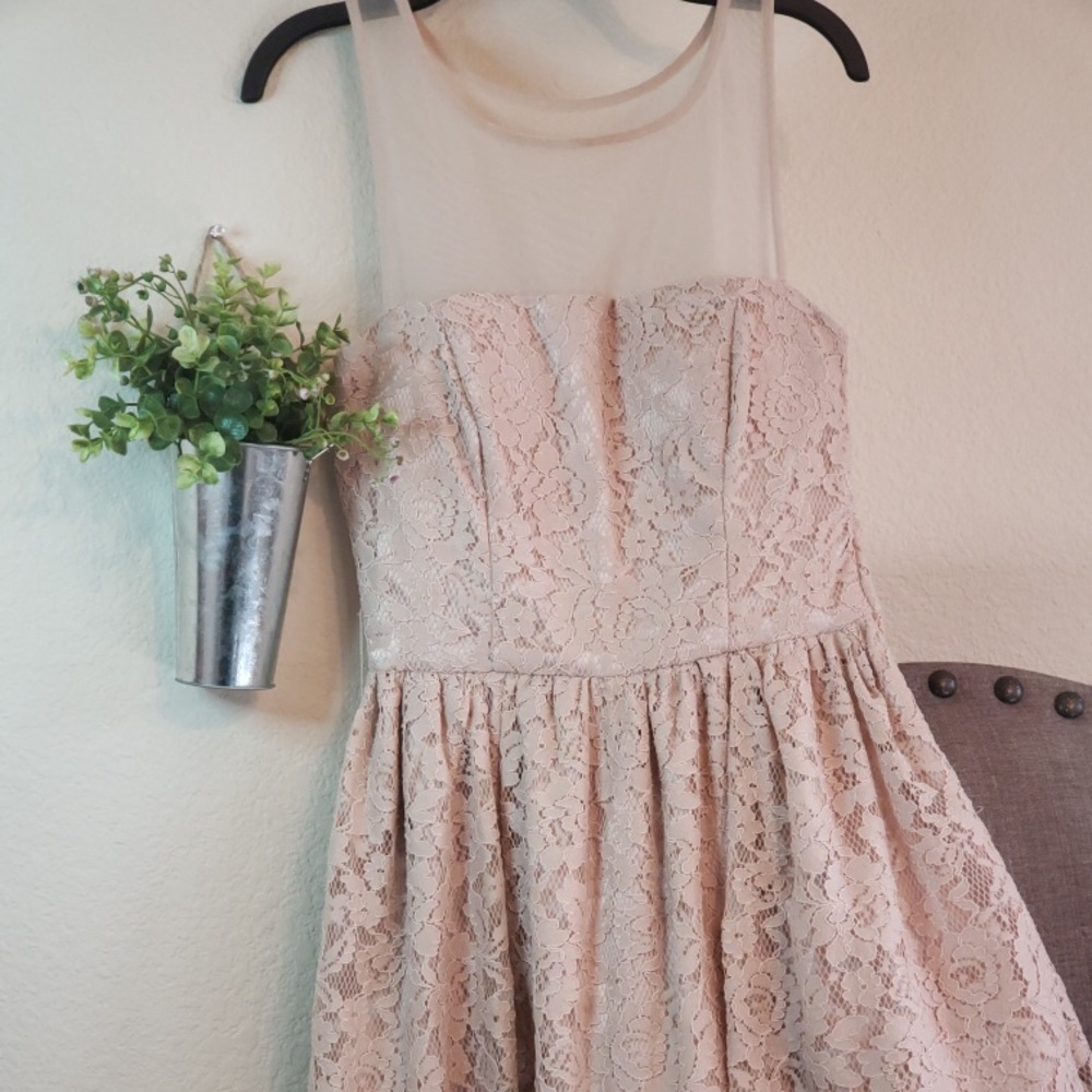 Inspire Me Cocktail Dress - beige, cream lace
